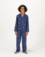 Boys Long Pyjamas Set Tropical Leopard on Navy