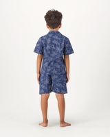 Boys Short Pyjamas Set Tropical Leopard on Navy