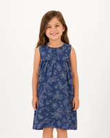 Girls Short Sleeve Nighty Tropical Leopard on Navy