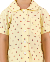 Girls Short Pyjamas Set Lady Bugs on Yellow