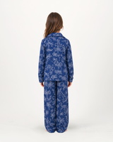 Girls long Pyjamas Set Tropical Leopard on Navy
