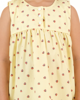 Girls Short Sleeve Nighty Lady Bugs on Yellow