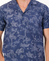 Mens Short Pyjamas Set Tropical Leopard on Navy