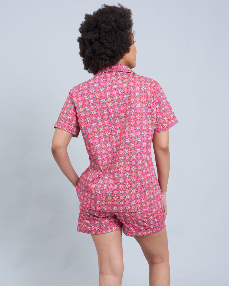 Womens Short Pyjamas Set Central Park Pink