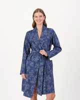 Womens Woven Gown Tropical Leopard on Navy