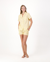 Womens Short Pyjamas Set Lady Bugs on Yellow