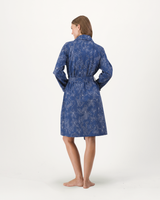 Womens Woven Gown Tropical Leopard on Navy
