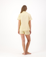 Womens Short Pyjamas Set Lady Bugs on Yellow