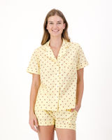 Womens Short Pyjamas Set Lady Bugs on Yellow