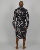 Mens Woven Gown Octopus Black