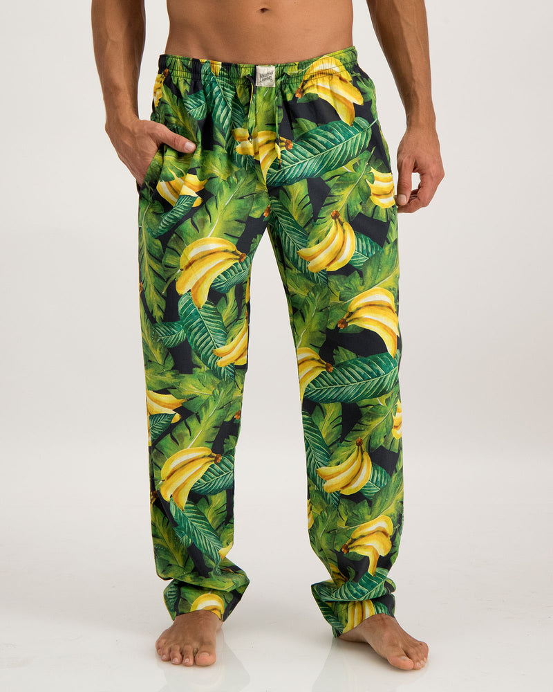 Mens Lounge Pants Banana on Leaves