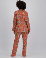 Womens Long Pyjamas Set Nag Apies Orange