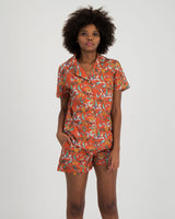 Womens Short Pyjamas Set Nag Apies Orange