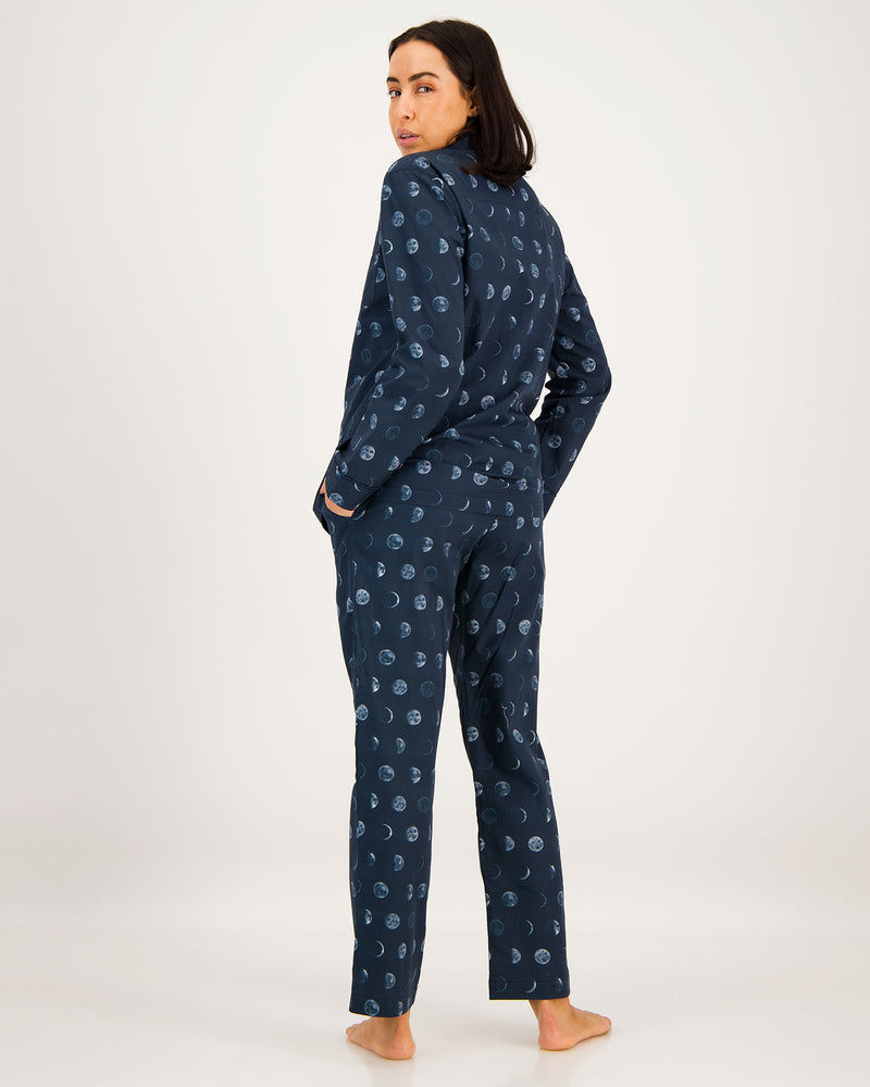 Womens Long Pyjamas Set Moon